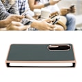 Miniatyrbillede 1 af 8: Telefon Etui Beskyttende Cover til Samsung Galaxy Z Fold 4 Nano Plating Ægte Læder Ridsefast Grøn