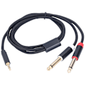 Pikkukuva 5 / 5: 3683 Adapter-kaapeli Puuvillakudottu verkko 3,5 mm uros - 6,35 mm kaksoisäänivirityskaapeli