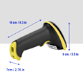 Miniatyrbild 5 av 5: Handhållen trådlös 2,4 GHz laserstreckkodsläsare för iOS Android Windows Yollow