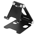 Miniatyrbillede 4 af 5: Mobiltelefonholder Metal Bærbar Foldbar 360 Graders Rotation Desktop Tablet Stativ til Daglig Brug