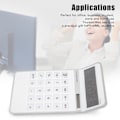 Miniatyrbillede 7 af 8: Kalkulator Solcelledrevet Batteridrevet Transparent Store Taster LCD Display Kontor Kalkulator Hvid