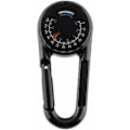 Miniatyrbild 4 av 5: Viktig Överlevnadsutrustning, Dubbelsidig Design Karbinhake med Kompass Termometer Nyckelring Nyckelringar För Utomhusentusiaster
