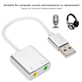Miniatyrbillede 3 af 8: Ekstern USB 2.0 lydkort 3D Virtual 7.1 kanal lydadapter 3,5 mm til telefon PC bærbar computer