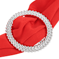 Miniatyrbilde 3 av 8: 10 stk. Røde stolsløyfer i elegant stil, slitesterk polyester, spenne med rhinestones, bred anvendelighet, elastisk stoltrekkbånd