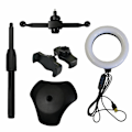 Miniatyrbild 2 av 3: Ring Light med Multifunktionell LED-belysning, Universell Telefonhållare, Justerbar Höjd och 360° Rotation, Perfekt för Användning i Flera Scener