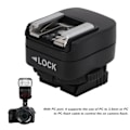 Miniatyrbild 7 av 8: TF‑334 Blixtskoadapter med extra PC-synkroniseringsanslutningsport för A73-kamerablixt Speedlite