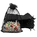 Miniatyrbillede 1 af 5: 100 stk. 2,8\"x3,6\"(7x9cm) Gaveposer Snøre Organza Smykkeposer, Opbevaringspose