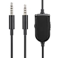 Miniatyrbillede 4 af 5: TPE sort bærbart gaming headset hovedtelefon lydkabel med 3,5 mm stik til Logitech Astro A10/A40/A30/A50