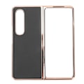 Miniatyrbillede 2 af 8: Telefon Etui Beskyttende Cover til Samsung Galaxy Z Fold 4 Nano Plating Ægte Læder Ridsefast Sort