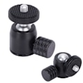 Miniatyrbillede 7 af 8: Mini stativkuglehoved med 1/4 tommers skrue og hot shoe-montering til DSLR-kamera ringlys sølvkugle