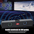 Miniatyrbild 3 av 6: Kompakt Bluetooth Soundbar med Dynamisk Belysning, Förbättrad Bas & Volymknapp, Lämplig för Inom- & Utomhusbruk (Svart)