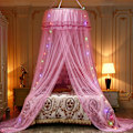 Miniatyrbilde 3 av 5: Rund baldakin prinsesse stil myggnett seng gardin netting (rosa)