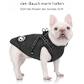 Miniatyrbild 3 av 5: Husdjursskydd, Hundtäcke med Sele, Vattentätt Yttre Lager & Varmt Fleece Foder för Labrador, Chihuahua, Tax, Fransk Bulldog, Vintertäcke,