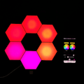 Miniatyrbild 7 av 8: Färgglad Geometrisk Dekor, Hexagonlampor Med Dubbel Kontroll För Belysning I Flera Scener