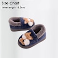 Miniatyrbild 2 av 5: 1 par Tofflor för småbarn, Fodrade med päls Varma Slip On Hemtofflor Söta Vintertofflor Halkfria Innetofflor navy blue 16.5cm