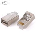 Pikkukuva 3 / 5: 50 kpl Cat6 RJ45 -liitin Ethernet-verkkokaapeli Modulaarinen liitin 8P8C kullattu