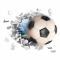 Miniatyrbild 1 av 8: 3D Väggdekor Fotboll för Barnrum, Genombrott Väggdekaler, Färgglad Fotbollsväggmålning, Väggdekor Pojke Tonåring, Fotbollsaffisch Dekoration,