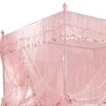Miniatyrbillede 3 af 5: Luksus Prinsesse 3 Side Åbninger Post Seng Gardin Baldakin Netting Myggenet Sengetøj (Pink M)