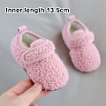 Miniatyrbild 2 av 5: 1 par Unisex Barn Toddler Tofflor Strumpor, Konstgjorda Ulltofflor med Halkfri Gummisula (Inre längd 13.5cm) pink 13.5cm