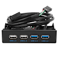 Miniatyrbillede 3 af 5: 3,5-tommer 19PIn T9 Pin Højhastigheds USB3.0+USB2.0 4-Port Floppy Drive Frontpanel