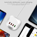 Miniatyrbilde 3 av 6: Spenning AC100-240V Bærbar 4 Porter USB Lader QC3.0 2.4A5V9V12V 3 USB 5V Utgangsport Reiseladere 36WEU