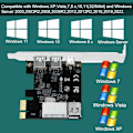 Miniatyrbild 5 av 6: Högpresterande PCI-Express FireWire-adapterkort, kompatibelt med IEEE 1394-standarder, Hot Swapping, Windows Mac-kompatibelt, Tre externa 1394A