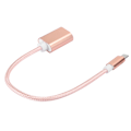 Miniatyrbild 3 av 4: 3PCS vävd tygförstärkt kontakt Ingen rost Smidig överföring USB-ingång Mikro-utgång OTG-adapterkabel för AndroidPink
