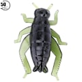 Miniatyrbilde 2 av 2: 50 stk fiskeagn falske kunstige lokkegrønne myke plastgresshopper