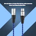 Miniatyrbillede 2 af 5: 3-polet XLR han til hun mikrofon lydforlængerkabel ledning nylon flettet ledning 5m
