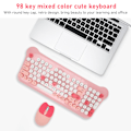 Miniatyrbillede 4 af 5: Trådløst tastatur og mus 2.4Ghz forbindelse sødt tastatur mus sæt til Windows 98 7 8 10 11 PC bærbar