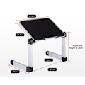 Miniatyrbild 4 av 5: Table Tech Buddy: Ergonomiskt, portabelt laptopbord, justerbar höjd med inbyggda klämmor, hopfällbart stativ för platsbesparande bekvämlighet