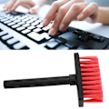 Miniatyrbilde 1 av 8: Tastaturbørste separat dobbelthodet design 5 i 1 multifunksjon 3 raders design plast rengjøringsbørstepenn for hodetelefoner svart rød