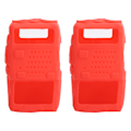 Pikkukuva 1 / 5: 2 kpl Mini Walky Talky Silikoni Suojakuori Kaksitie Radio Suoja Baofeng UV5R (Punainen)
