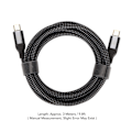 Miniatyrbillede 4 af 5: USB C til USB C-kabel, han til han, PD240W, 9,8ft lang, PD3.1 E-mark chip, Type C-opladningskabel til bærbar computer, telefon og tablet