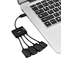 Miniatyrbild 5 av 5: 4-i-1 USB3.1 Typ C Hane till USB 2.0 Hona 3 Portars USB-Hub OTG-funktion med USB-C Laddningsport