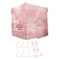 Miniatyrbillede 1 af 5: Luksus Prinsesse 3 Side Åbninger Post Seng Gardin Baldakin Netting Myggenet Sengetøj (Pink M)