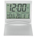 Miniatyrbild 5 av 5: Elektronisk kompakt skrivbordsväckarklocka hopfällbar kalender temperatur timer klocka för resor
