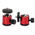 Miniatyrbillede 4 af 8: Tripod kuglehoved kamera mount aluminiumlegering 360° roterende universal til stativ SLR kamera rød