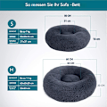 Miniatyrbild 2 av 5: Nest Of Comfort, Anti-Stress Donut Cuddler, Lugnande Hund- & Kattsäng med Mjuk Fuskpäls Plyschkudde, Maskintvättbart Överdrag, Upphöjd Kantdesign, PP