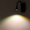 Miniatyrbillede 2 af 8: Boglæsningslampe USB Genopladelig 3 Farver Niveauer Lysstyrke Justerbar Fleksibel Clip On Boglampe Bog Nattelys Sort