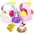 Pikkukuva 5 / 5: HOWAF 10 DIY Paper Easter Baskets Pääsiäislahjakorit Tytöille Pojille Koristeluun ja Täyttöön Mini Pääsiäismunilla, Makeisilla, Suklaalla tai Pääsiäislahjoilla