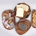 Miniatyrbillede 4 af 5: Træ serveringsbakke, rund træbakke naturlige træ serveringsplader madretter