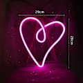 Miniatyrbillede 2 af 5: Hjerte Neonskilt Pink Neon LED Neonskilt Kærlighed USB/Batteridrevet Neon Kærlighed Hjerte Hjerteformet Lys til Vægdekoration Neonlampe til Fødselsdagsfest