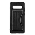 Pikkukuva 2 / 5: Yksinkertainen tyyli PU nahkainen korttikotelokotelo Samsung S10+ -puhelimen takaosaan (musta)