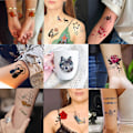 Miniatyrbild 2 av 5: Lättapplicerade Tatueringar för Kvinnor, Passande Tillfällen Livfulla Verklighetstrogna Mönster Blomkollektion Tatueringar