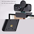Miniatyrbild 3 av 5: Webkamera med mikrofon, Full HD 1080P webbkamera med lock för videostreaming, onlinelektioner, konferenser, fungerar med Skype, Zoom, Facetime