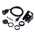 Miniatyrbillede 2 af 2: USB 3.0 monteringskabelUSB-forlængelse planforsænket, instrumentbræt, panelmonteringskabel, til bil, båd, motorcykel (1M)