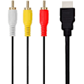 Pikkukuva 3 / 5: HDMI - RCA TV-kaapeli, HDMI-uros - 3 RCA-uros AV-kaapeli, video- ja äänikomponenttimuunninadapteri, 1080P-kaapeli HDTV:lle, musta, 1,5 m