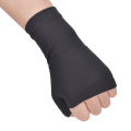 Miniatyrbillede 4 af 5: Et par polyurethan sorte tommelfingerbind, bløde åndbare halvfingerbeskyttende handsker til sportsskader