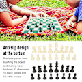 Miniatyrbild 8 av 8: Schackpjäser Set PP Plast 32 Schackpjäser med Förvaringsväska för Internationellt Schackspel Svart och Vitt